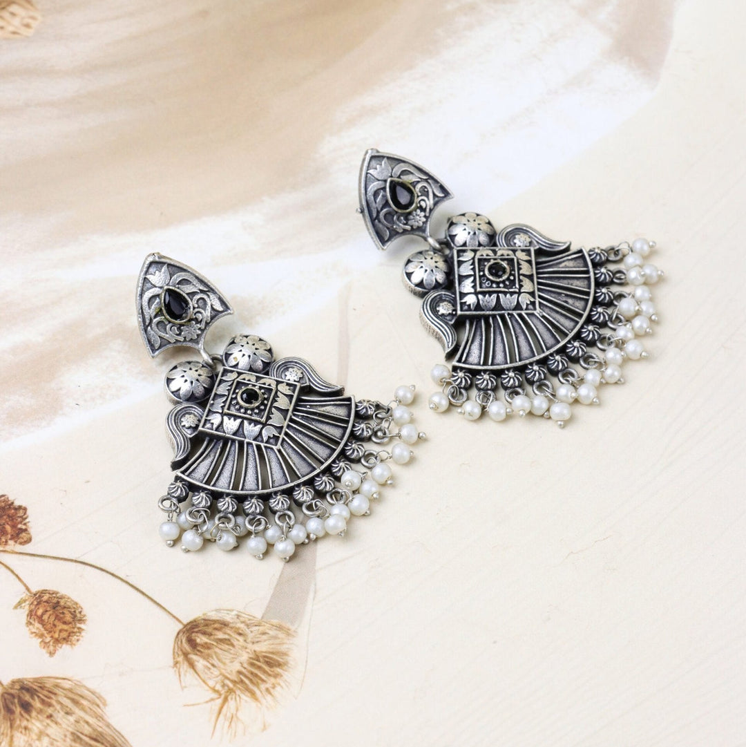 Silver-Plated Jhumka with Pearl