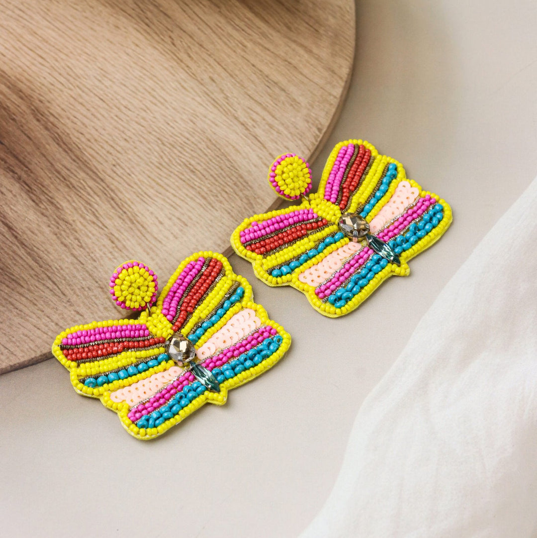 Beaded Butterfly Earrings