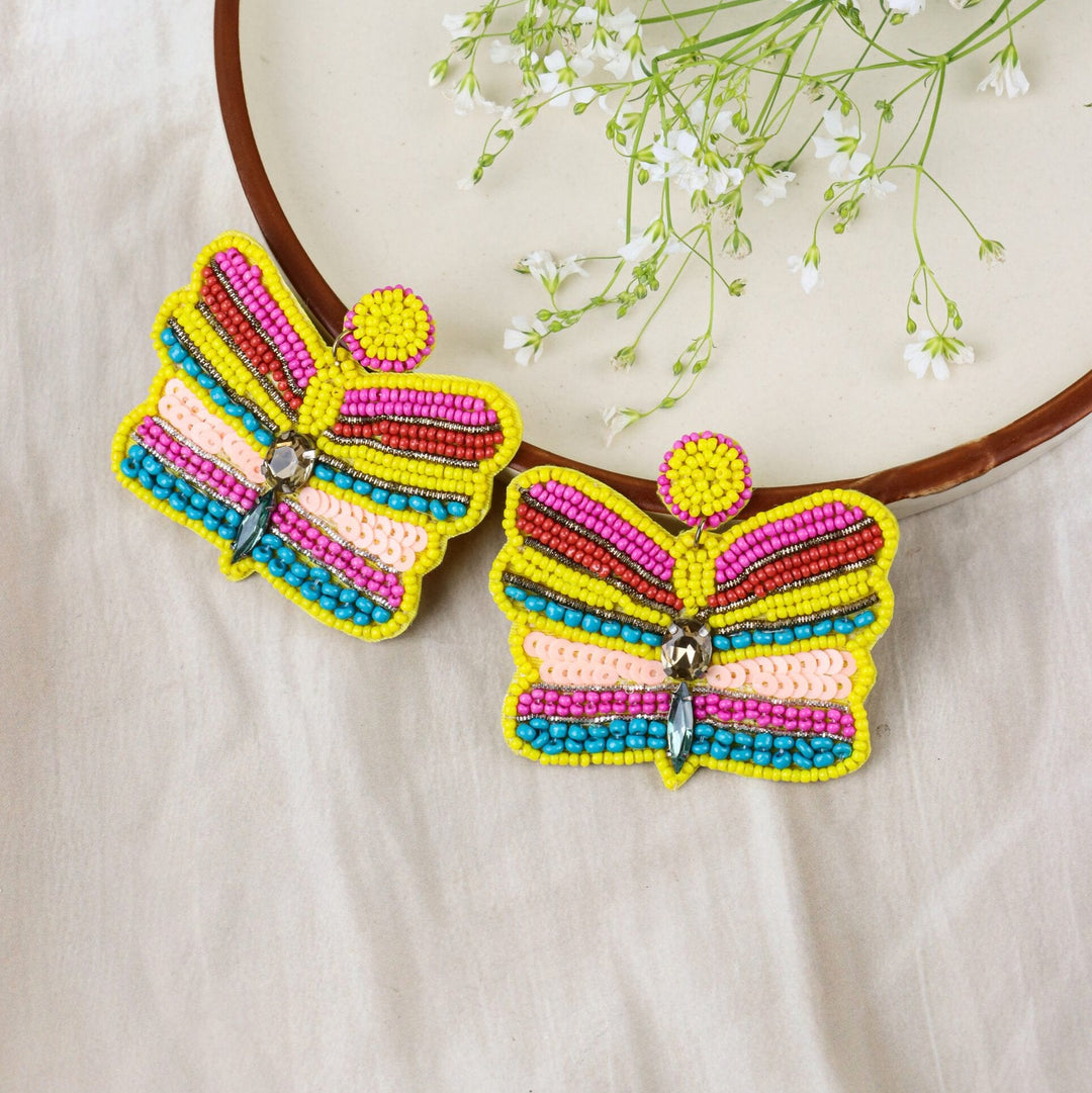 Beaded Butterfly Earrings