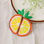 Load image into Gallery viewer, Beaded Orange Slice Earrings
