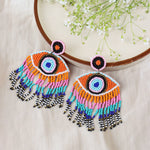 Load image into Gallery viewer, Beaded Evil Eye Earrings
