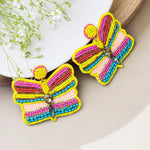 Load image into Gallery viewer, Beaded Butterfly Earrings
