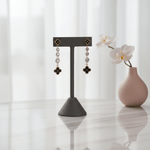 Load image into Gallery viewer, black-clover-crystal-drop-earrings-ser-346
