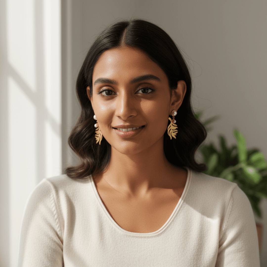 pearl-leaf-matte-gold-earrings-ser-352