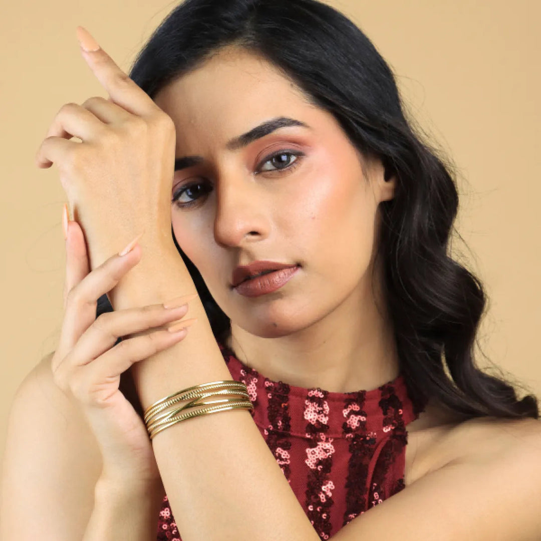 Multi-Strand Gold Cuff Bracelet