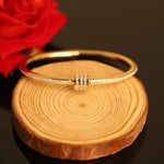 Load image into Gallery viewer, Triple Barrel CZ Minimalist Bangle – Anti Tarnish Gold Plated
