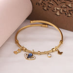 Load image into Gallery viewer, Blue Heart Charm Cable Bracelet – Anti Tarnish Gold Plated
