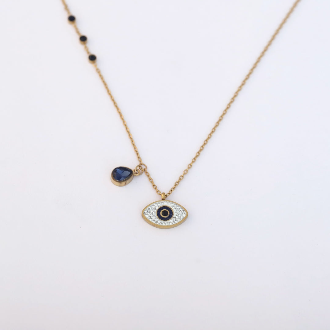 Blue Evil Eye Dual Pendant Necklace