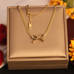 Load image into Gallery viewer, Golden Bow Snake Chain Necklace
