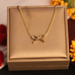 Load image into Gallery viewer, Golden Bow Snake Chain Necklace
