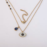 Load image into Gallery viewer, Blue Evil Eye Dual Pendant Necklace
