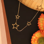 Load image into Gallery viewer, Golden Triple Star Charm Necklace

