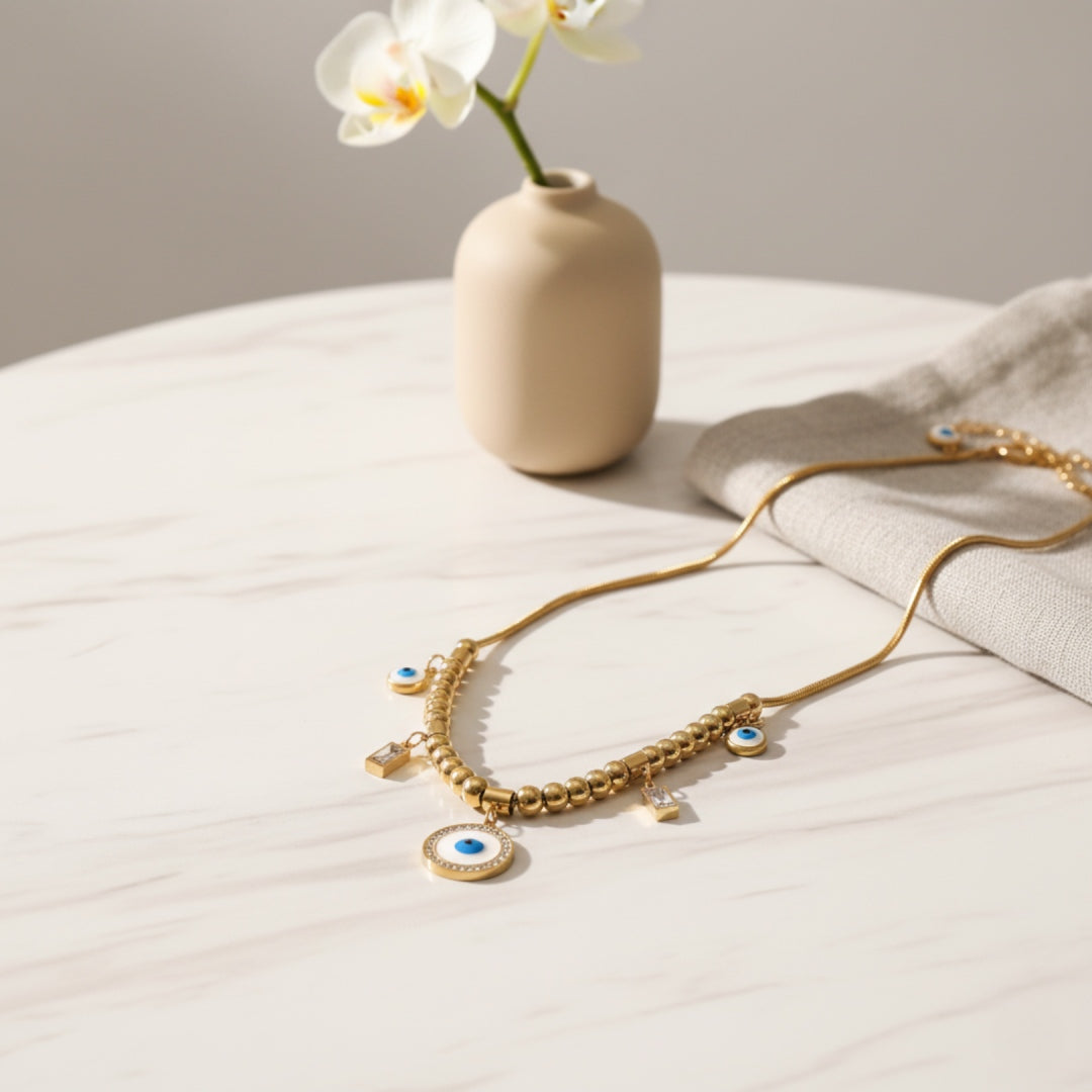 Royal Evil Eye Beaded Necklace