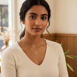 Load image into Gallery viewer, Golden Triple Star Charm Necklace
