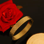 Load image into Gallery viewer, Golden Textured Pattern Bangle – Anti Tarnish Gold Plated
