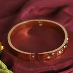 Load image into Gallery viewer, Celestial Sunburst CZ Bangle – Anti Tarnish Gold Plated
