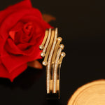 Load image into Gallery viewer, Crystal Wave Layered Bangle – Anti Tarnish Gold Plated
