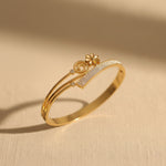 Load image into Gallery viewer, Floral Swirl CZ Designer Bangle – Anti Tarnish Gold Plated
