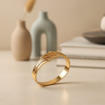 Load image into Gallery viewer, Crystal Wave Layered Bangle – Anti Tarnish Gold Plated
