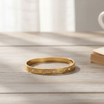 Load image into Gallery viewer, Celestial Sunburst CZ Bangle – Anti Tarnish Gold Plated
