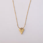 Load image into Gallery viewer, Glossy Gold Puff Heart Pendant Necklace – Anti-Tarnish
