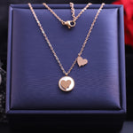 Load image into Gallery viewer, Dual Heart Charm Pendant Necklace
