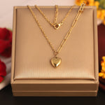 Load image into Gallery viewer, Dual-Link Puffy Heart Pendant Necklace – Anti Tarnish
