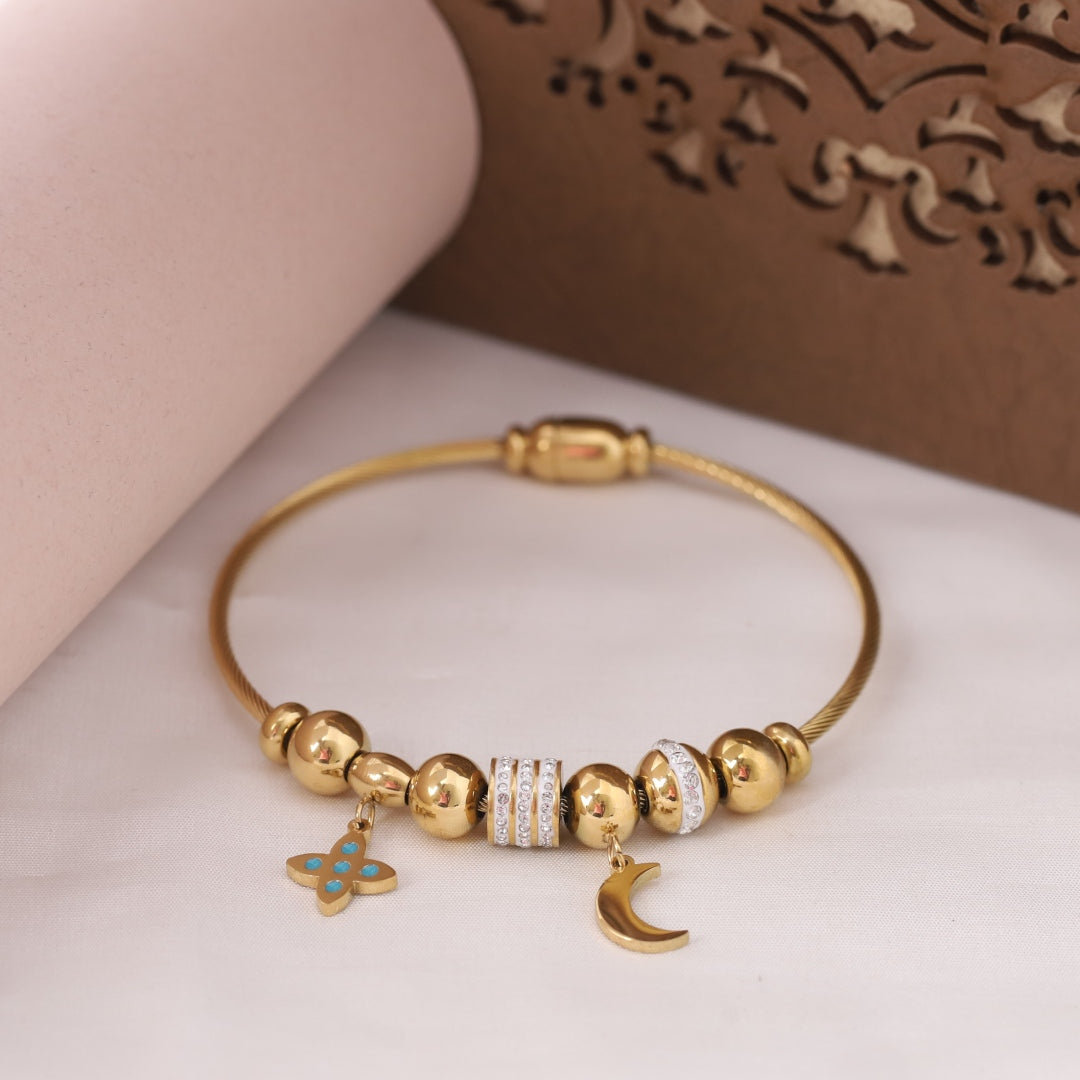 Celestial Charm Bead Bracelet – Premium Anti-Tarnish Gold