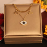 Load image into Gallery viewer, Triple Layer Evil Eye Luxe Necklace – Anti Tarnish Gold
