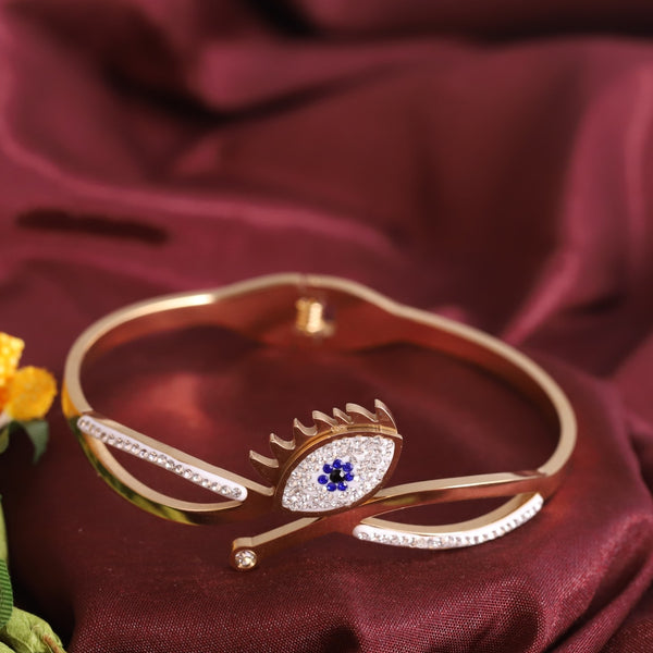 Evil Eye Sparkle Bangle – Premium Anti-Tarnish Gold