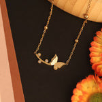 Load image into Gallery viewer, Golden Butterfly Branch Necklace – Anti Tarnish
