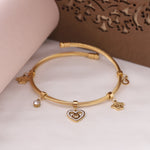 Load image into Gallery viewer, Golden Charm Cable Bracelet – Anti Tarnish Heart
