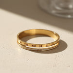Load image into Gallery viewer, Roman Numeral Luxe Bangle – Premium Anti-Tarnish Gold Bracelet
