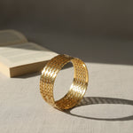 Load image into Gallery viewer, Golden Mesh Luxe Bangle – Premium Anti-Tarnish
