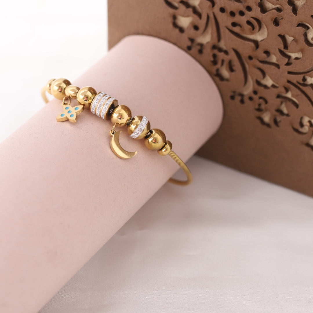 Celestial Charm Bead Bracelet – Premium Anti-Tarnish Gold