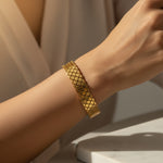 Load image into Gallery viewer, Royal Cross-Mesh Designer Bangle – Premium Anti-Tarnish
