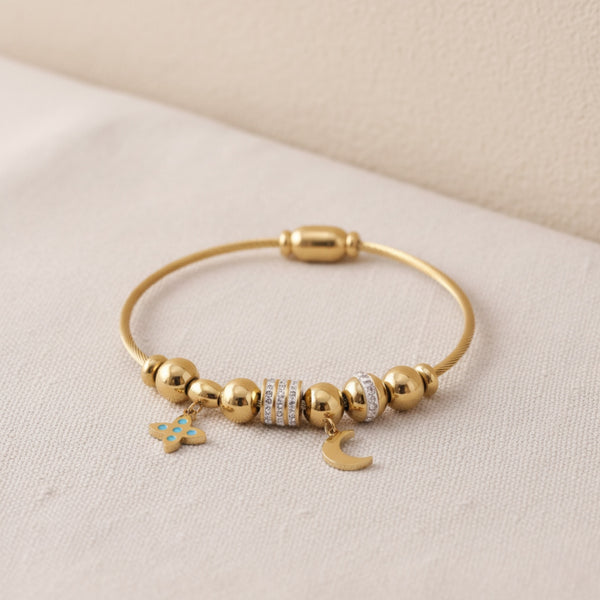 Celestial Charm Bead Bracelet – Premium Anti-Tarnish Gold