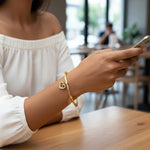 Load image into Gallery viewer, Golden Charm Cable Bracelet – Anti Tarnish Heart
