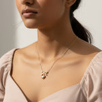 Load image into Gallery viewer, Bow Charm Puffy Heart Pendant Necklace – Anti Tarnish Gold
