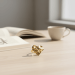 Load image into Gallery viewer, Golden Abstract Heart Statement Ring
