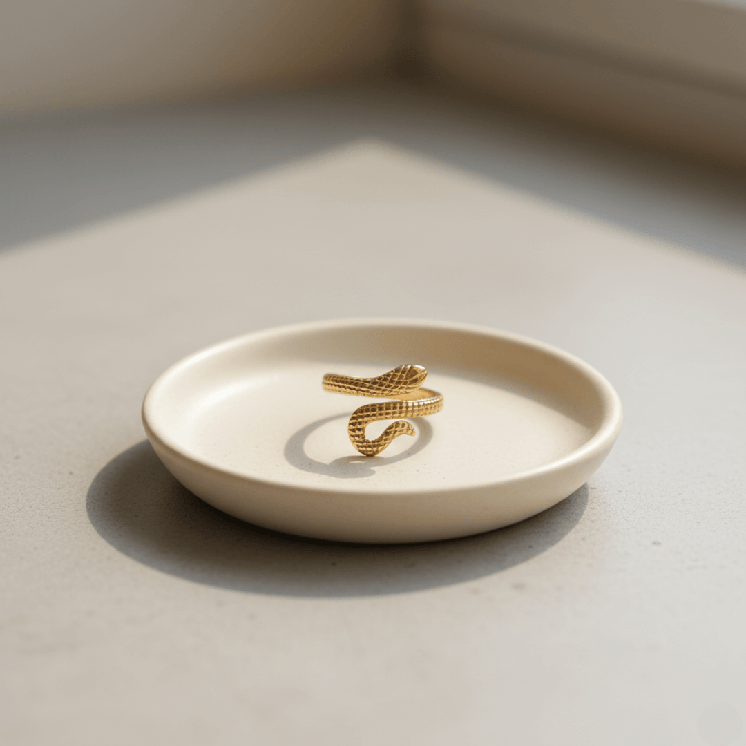 Golden Snake Wrap Adjustable Ring