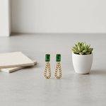 Load image into Gallery viewer, emerald-drop-chain-earrings-seg-263
