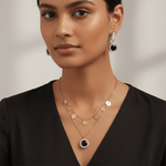 Load image into Gallery viewer, Midnight Glam Round Crystal Necklace &amp; Earrings Set
