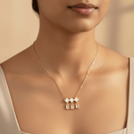 Load image into Gallery viewer, Golden Triple Clover &amp; Crystal Drop Necklace
