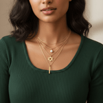 Load image into Gallery viewer, Golden Pearl, Star &amp; Bar Layered Necklace
