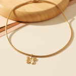 Load image into Gallery viewer, Gleaming Butterfly Charm Snake Chain Choker
