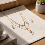 Load image into Gallery viewer, Golden Aura Layered Necklace Set
