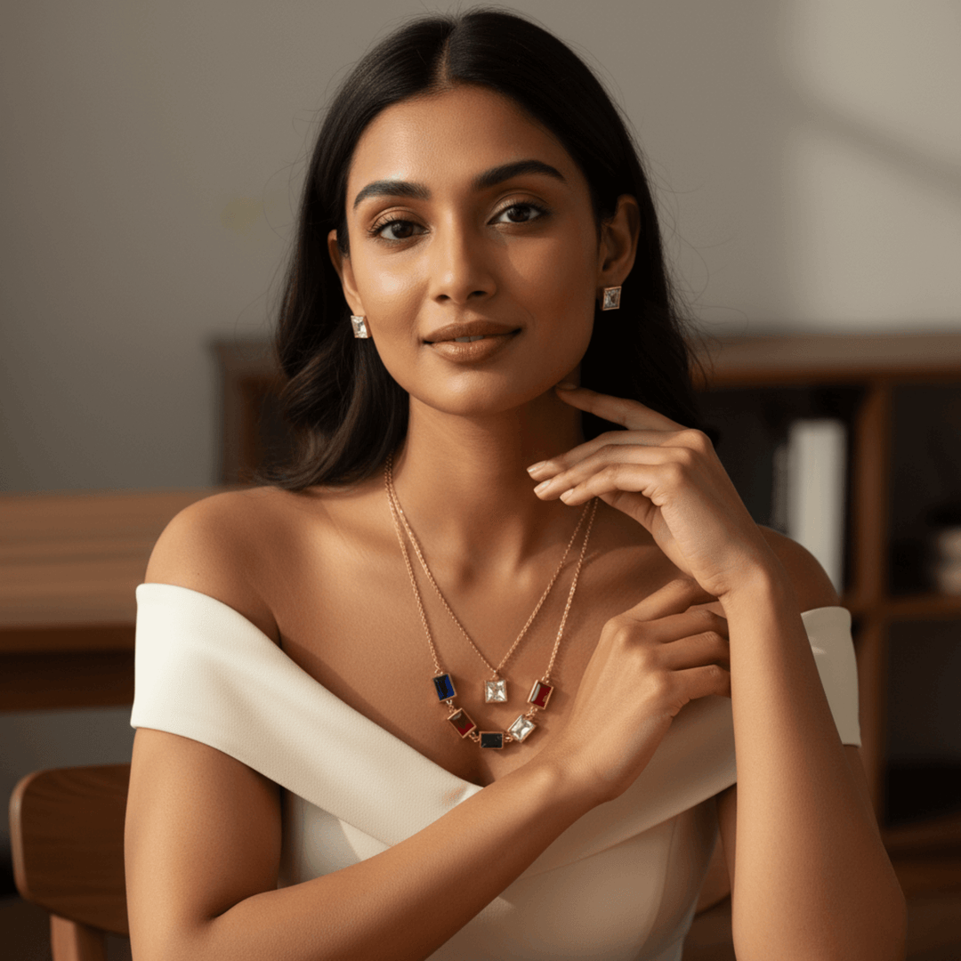 Royal Radiance Multi-Gemstone Necklace Set