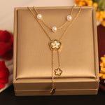 Load image into Gallery viewer, legant Clover Pearl Drop Anti-Tarnish Necklace
