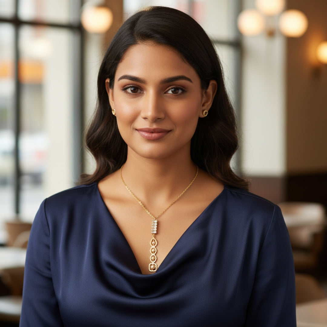 Crystal Grace Anti-Tarnish Pearl Drop Necklace